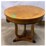 Maple Burlwood Center Table 27'x26' Clawfoot