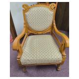 Golden Oak Ornate Straight Chair 24'X24'X36'