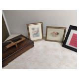 Silver Chest, Boot Jack & 3 Pictures