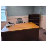 Oak Desk, Coat Rack & Bookcase