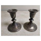 Pair of 4 1/2' Sterling Silver Candle Sticks