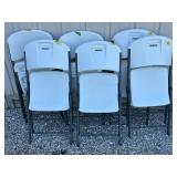 6 Lifetime Plastic Folding Chairs