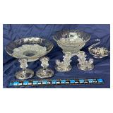 Clear Glass Decorative Bowls and Candlesticks