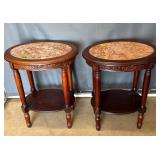 2-Carved Marple Insert Tables 22'X17'X28'