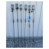 6 Metal Tiki Torches