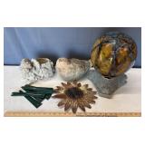 Gazing Ball, 2 Composite Planters