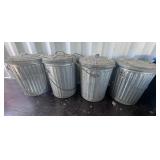 4-10gal Galvanized Cans w/lids w/Bird Seed