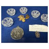 5-Salt Dips, Sterling St Anthony metal Sterling,