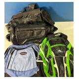 2-Back Packs & 1- leather Travel bag