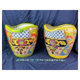 2 Large Decorative Flower Pots