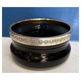 Smokey Glass Bowl 8' wide X4' Tall w/Silver Color