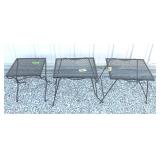 3 Metal Outdoor Tables - 14'X14'X16',2-18 1/2'X