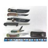1 Filet Knife, 1 Hunting & 2 other Knives