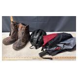 Size 8 Brahma Thinsulate Boots & Bike Helmet