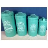 Canister Set Pale Green Metal