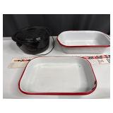 2-Red/White & 1-Blue Enamel items
