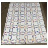 Double Wedding Ring 65'X70' Hand Made Quilt
