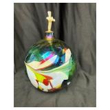 Round Eternal Flame Glass Memorial Oil Lamp