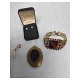 10kt Gold Earring, CZ Earrings, Cameo, Gold Color-