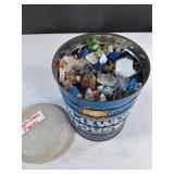 Coffee Can of Art Glass