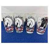 4-Gold Rim Glasses 1950 Grecian Horse