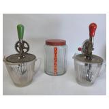 1-Red & 1-Green Mixters & Canister Red Jar