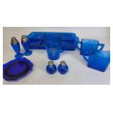 Cobalt Blue (9) pieces including Shirley Temple