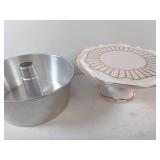 Cake Plate & Angel Food Cake Pan