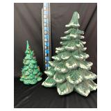 2 Ceramic Christmas Trees (no bases)