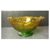 Janette Iris & Herringbone Pattern Amberina bowl