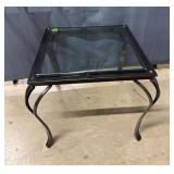 Heavy Glass Top Square End Table