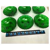 6-Green Footed Bowls 8 1/2'