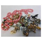 Rhinestone Earrings, Necklace, Plus