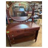 Rope Turned Dresser w/Oval 45' Mirror Mahogany