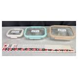3-Bentgo Oven Safe Containers w/Snap Lids