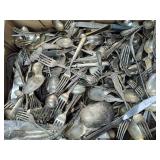 Flat of Flatware Stainless & Silver Plate