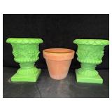 3-flower pots 2-7ï¿½+8ï¿½ plastic