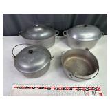 3-Pieces of Club Aluminum & 1-Majestic Roasters
