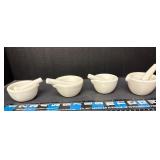 4-mortar & pedestal sets (coors)