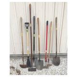 3-Long Handle Shovels & 3-Scrapers