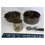 Vintage Cake Pans, Shifter & Ice Cream Scope