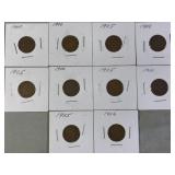 10 Indian Head Pennies