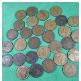 30-Large Foreign Pennies