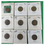 9-Wheat Pennies Older than 1939