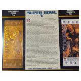 Super Bowl V Colts & Cowboys 1971 Gold Ticket