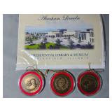 3 Abe Lincoln Presential Library Medalions +