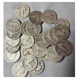 29-Silver Standing Quarters Worn