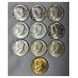 10-1967 Kenedy Halves 40% Sillver