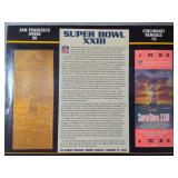 Super Bowl XVIII 49ers & Bengals Gold Ticket 1989