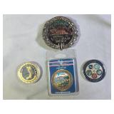 Military Commemorative Coins & Belt Buckle